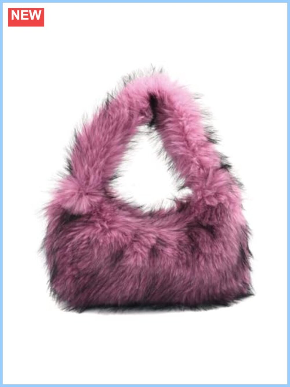 Faux Fur Hobo Shoulder Bag Fluffy Plush Underarm Tote Y2K Furry Purse